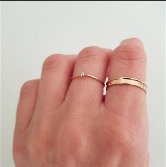 Thick gold stacker ring gold filled - Picture 2 of 5